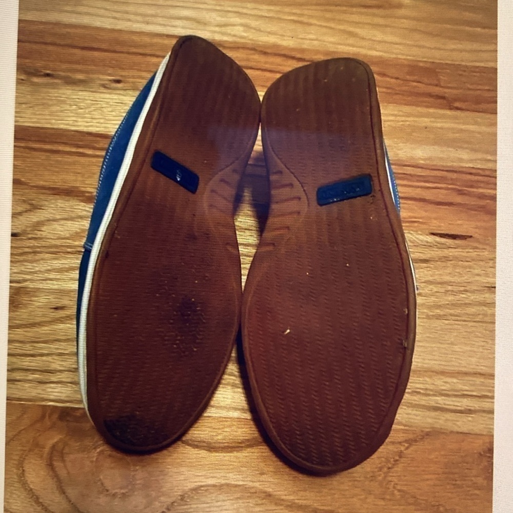 Land end slip on shoes sneakers Womens 9 Blue Suede walking comfort Beach - Picture 6 of 7